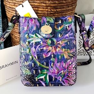 NWT BRAHMIN Melbourne Collection Marley Visionary Leather Crossbody Bag